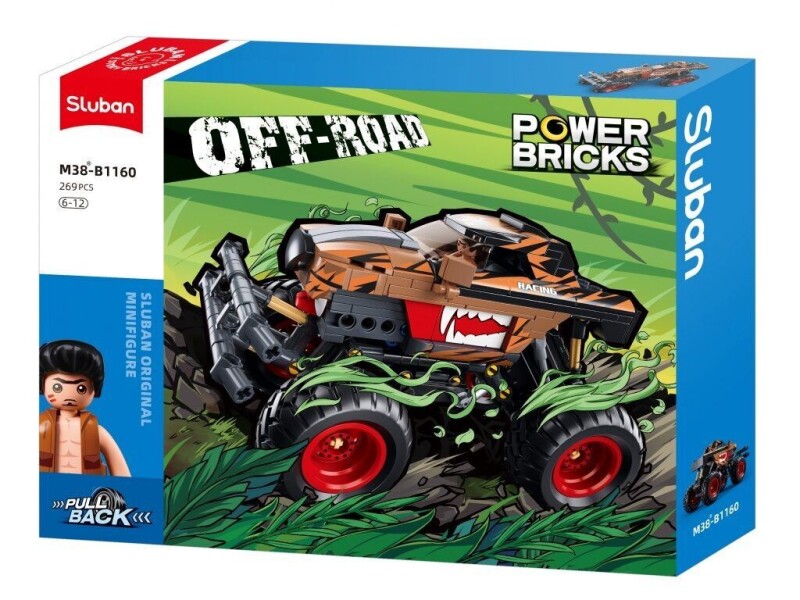 Sluban Power Bricks Natahovací Oranžovo černý závodní Off-road